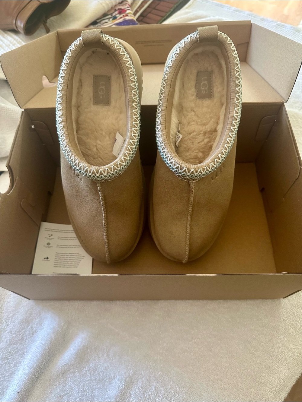 UGG Chestnut Suede Shearling Slip-On Clog